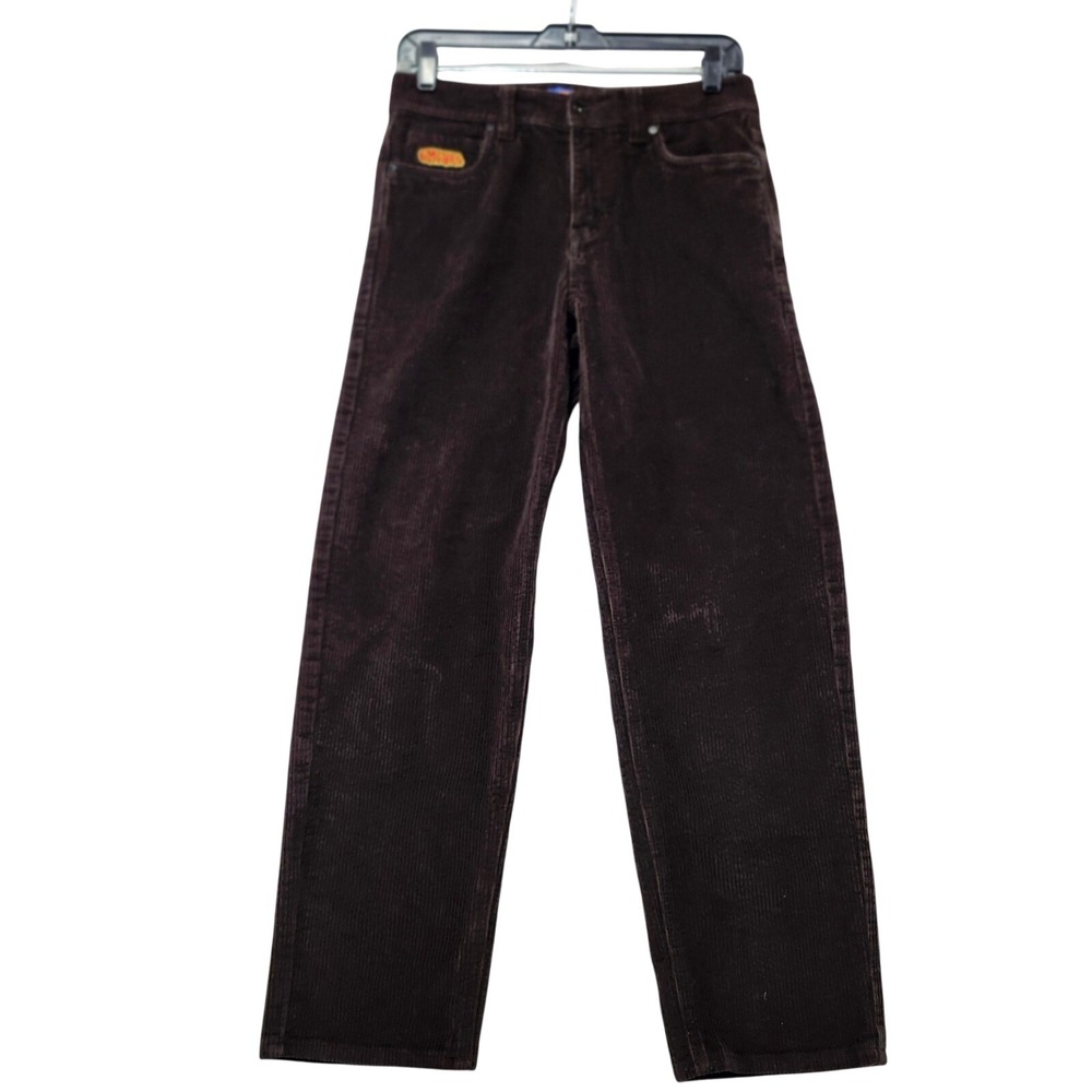 GDURYS‎ Corduroy Pants Brown Relaxed Fit Casual Streetwear Size 26